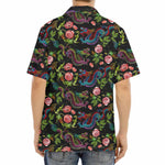 Chinese Dragon Flower Pattern Print Aloha Shirt
