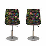 Chinese Dragon Flower Pattern Print Bar Stool Covers