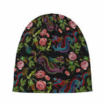 Chinese Dragon Flower Pattern Print Beanie