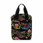 Chinese Dragon Flower Pattern Print Bible Tote Bag