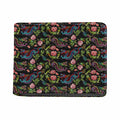 Chinese Dragon Flower Pattern Print Bifold Wallet