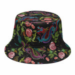 Chinese Dragon Flower Pattern Print Bucket Hat