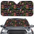 Chinese Dragon Flower Pattern Print Car Windshield Sun Shade
