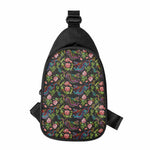 Chinese Dragon Flower Pattern Print Chest Bag