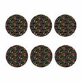 Chinese Dragon Flower Pattern Print Coaster Set