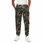 Chinese Dragon Flower Pattern Print Cotton Pants