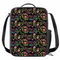 Chinese Dragon Flower Pattern Print Crossbody Lunch Bag