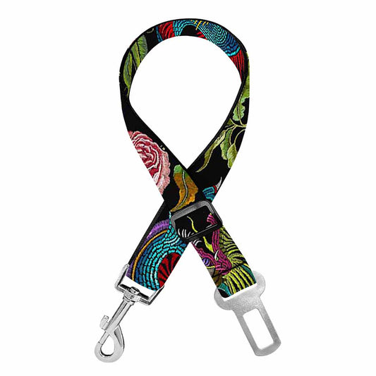 Chinese Dragon Flower Pattern Print Dog Seat Belt