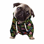 Chinese Dragon Flower Pattern Print Dog Zip Up Hoodie