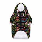 Chinese Dragon Flower Pattern Print Dog Zip Up Hoodie