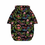 Chinese Dragon Flower Pattern Print Dog Zip Up Hoodie