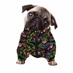 Chinese Dragon Flower Pattern Print Dog Zip Up Jacket