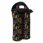 Chinese Dragon Flower Pattern Print Double Neoprene Wine Tote