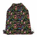 Chinese Dragon Flower Pattern Print Drawstring Bag