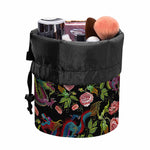 Chinese Dragon Flower Pattern Print Drawstring Makeup Bag