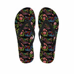 Chinese Dragon Flower Pattern Print Flip Flops
