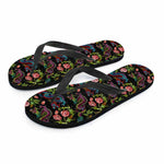 Chinese Dragon Flower Pattern Print Flip Flops