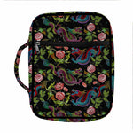 Chinese Dragon Flower Pattern Print Front Pocket Bible Bag