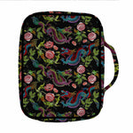 Chinese Dragon Flower Pattern Print Front Pocket Bible Bag