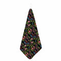 Chinese Dragon Flower Pattern Print Hand Towel