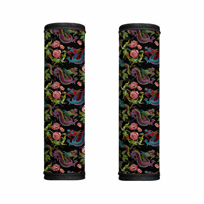 Chinese Dragon Flower Pattern Print Handle Covers