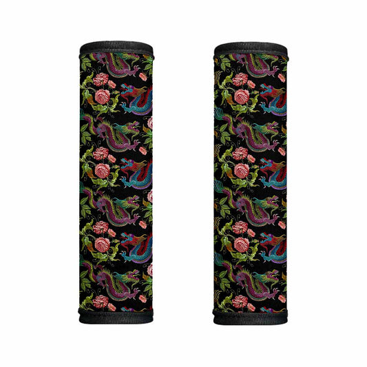 Chinese Dragon Flower Pattern Print Handle Covers