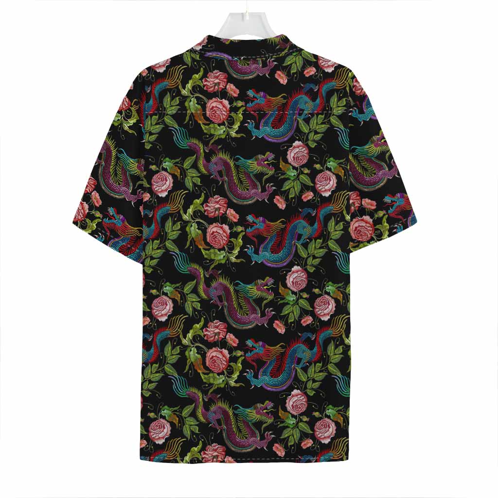 Chinese Dragon Flower Pattern Print Hawaiian Shirt