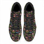 Chinese Dragon Flower Pattern Print High Top Leather Sneakers
