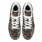 Chinese Dragon Flower Pattern Print High Top Leather Sneakers