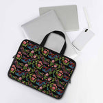 Chinese Dragon Flower Pattern Print Laptop Sleeve With Handle