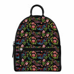 Chinese Dragon Flower Pattern Print Leather Backpack