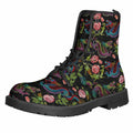 Chinese Dragon Flower Pattern Print Lace-Up Boots