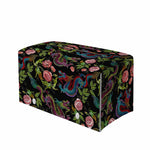 Chinese Dragon Flower Pattern Print Leather Tissue Box Cover