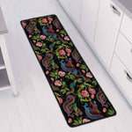 Chinese Dragon Flower Pattern Print Long Kitchen Mat