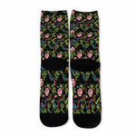Chinese Dragon Flower Pattern Print Long Socks