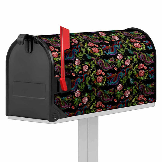 Chinese Dragon Flower Pattern Print Mailbox Cover
