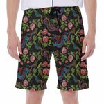 Chinese Dragon Flower Pattern Print Men's Beach Shorts