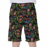 Chinese Dragon Flower Pattern Print Men's Beach Shorts