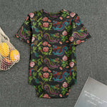 Chinese Dragon Flower Pattern Print Men's Bodysuit