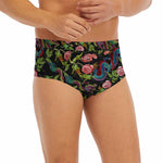 Chinese Dragon Flower Pattern Print Men's Briefs
