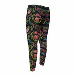 Chinese Dragon Flower Pattern Print Men's Compression Pants