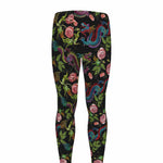 Chinese Dragon Flower Pattern Print Men's leggings