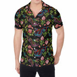 Chinese Dragon Flower Pattern Print Men's Shirt