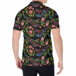 Chinese Dragon Flower Pattern Print Men's Shirt