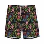 Chinese Dragon Flower Pattern Print Men's Sports Shorts
