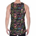 Chinese Dragon Flower Pattern Print Men's Velvet Tank Top