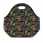 Chinese Dragon Flower Pattern Print Neoprene Lunch Bag