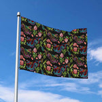 Chinese Dragon Flower Pattern Print Polyester Flag