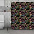 Chinese Dragon Flower Pattern Print Polyester Shower Curtain