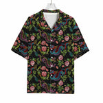 Chinese Dragon Flower Pattern Print Rayon Hawaiian Shirt